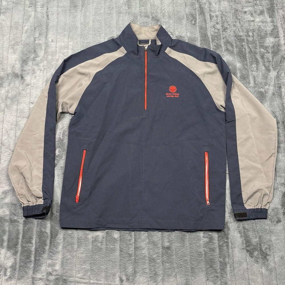 FootJoy Beau Chene Country Club Golf Windbreaker Navy Grey Orange Mens Medium
